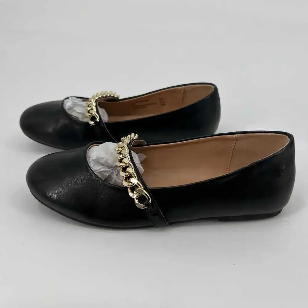 INC International Concepts Black Gold Ballet Flats | Size 3G